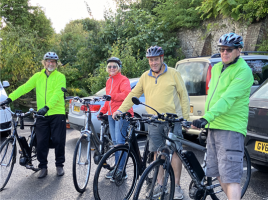 The Elite Group of Cyclists:  (from the left) Mike Roper, Daphne Vaesen, David Pattenden and Paul Vaesen
